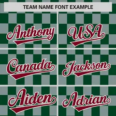 Green Gray Plaid Fashion Authentic Baseball Jersey 3