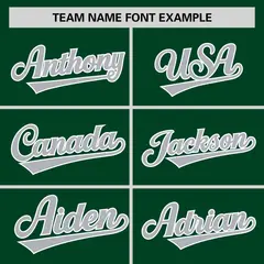 Green Gray Raglan Round-Neck Hockey Jersey 3