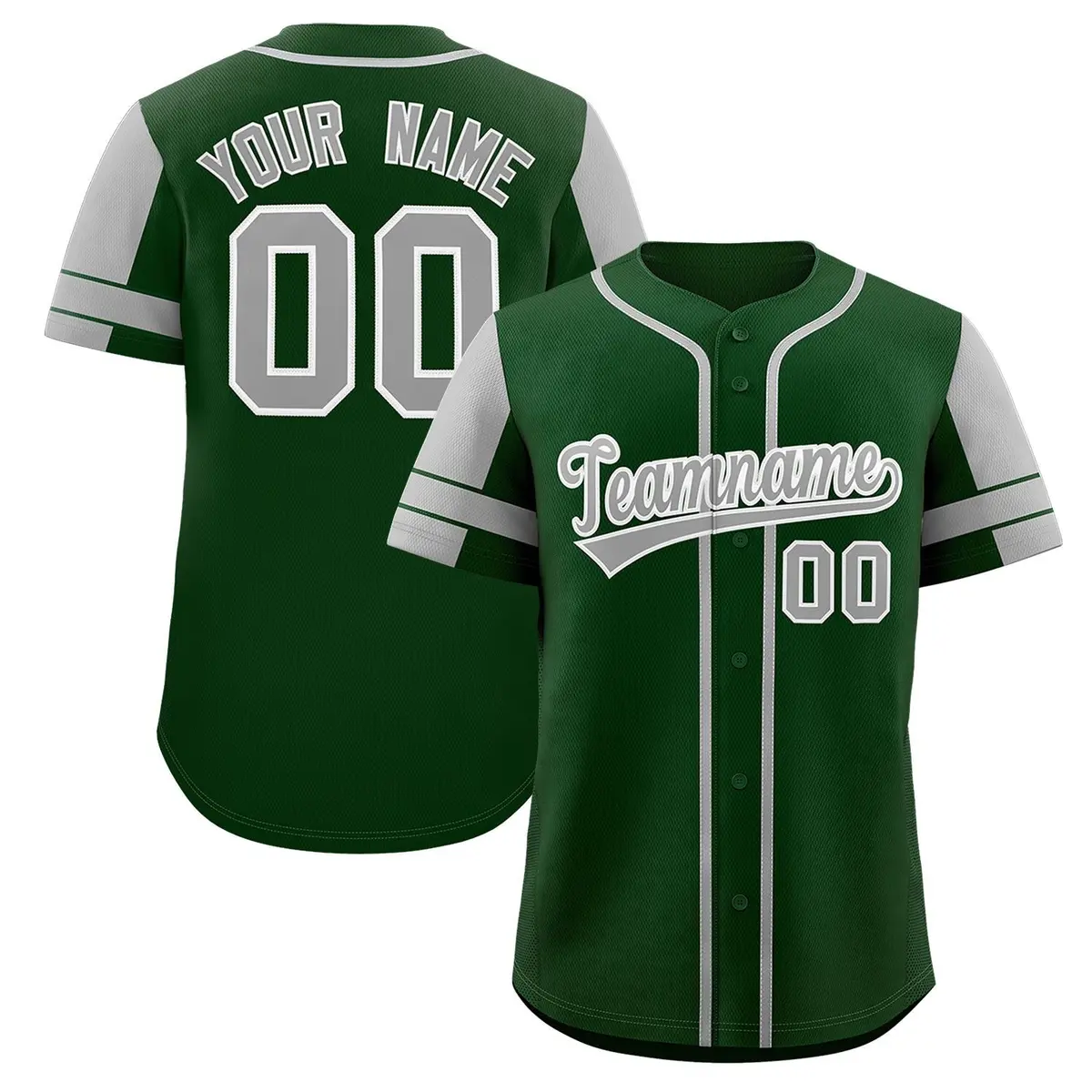 Green Gray Raglan Sleeves Authentic Baseball Jersey