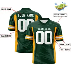 Green Gray Scratch Pattern Authentic Football Jersey 2