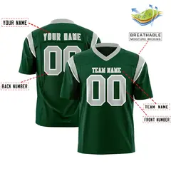 Green Gray Shoulder Cut Two-Tone Flag Football Jersey 2