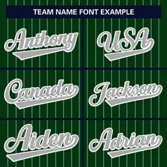 Green Gray Stripe Full Button Authentic Baseball Jersey 3