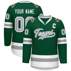 Green Gray-White Classic Hockey Jersey