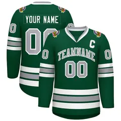 Green Gray-White Classic Hockey Jersey