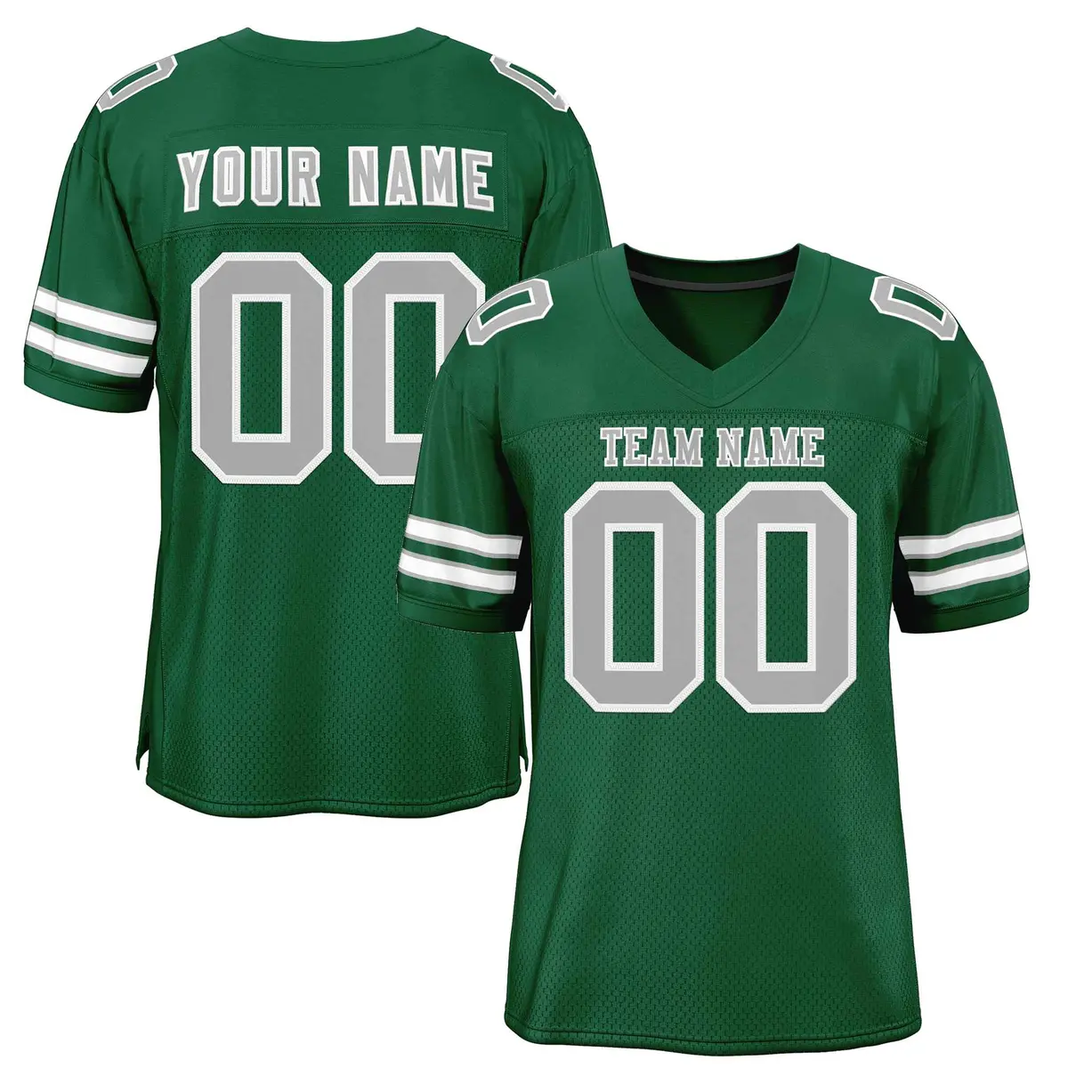 Green Gray-White Classic Style Authentic Football Jersey