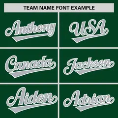 Green Gray-White Raglan V-Neck Hockey Jersey 3