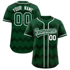 Green Gray-White Ripple Design Authentic Baseball Jersey