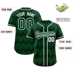Green Gray-White Ripple Design Authentic Baseball Jersey 2