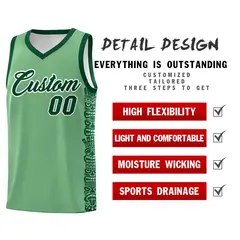 Green Green Indians Pattern Basketball Uniform Jersey 2
