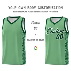 Green Green Indians Pattern Basketball Uniform Jersey 3