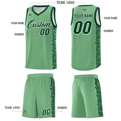 Green Green Indians Pattern Basketball Uniform Jersey 5