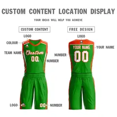 Green Green-Orange Classic Mesh Basketball Jersey Sets 3