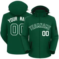 Green Green-White Classic Style Waterproof Jacket