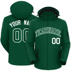 Green Green-White Classic Style Waterproof Jacket