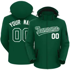 Green Green-White Classic Style Waterproof Jacket