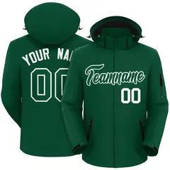 Green Green-White Classic Style Waterproof Jacket 1