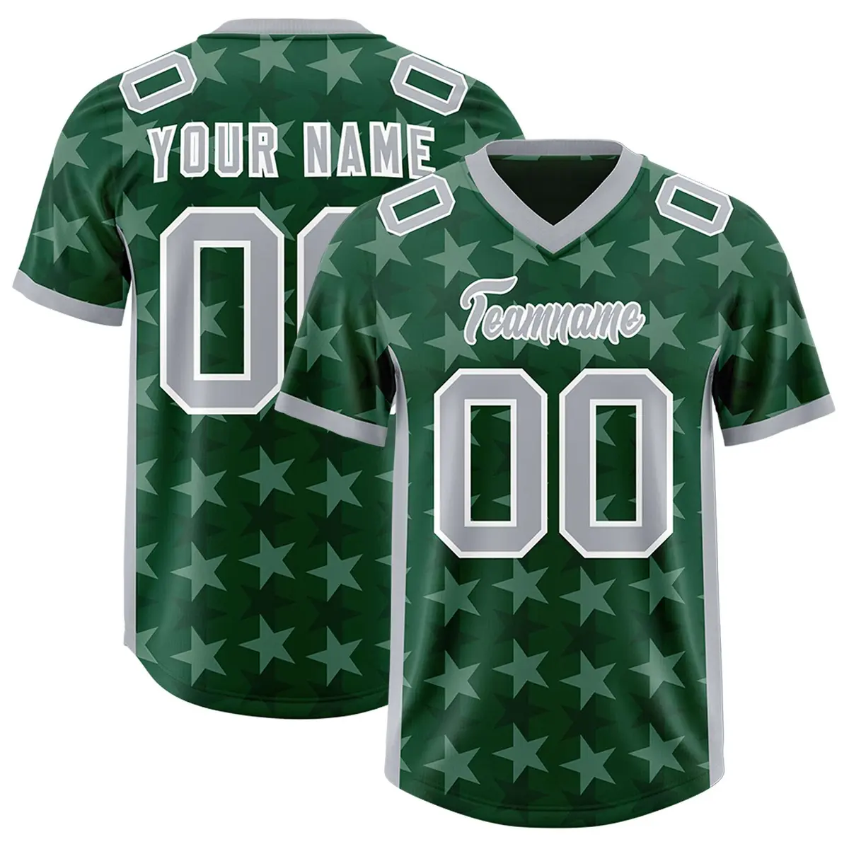 Green Grey All Star Graffiti Pattern Football Jersey