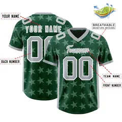 Green Grey All Star Graffiti Pattern Football Jersey 2