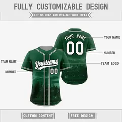 Green Grey Reversible City Graffiti Baseball Jersey 3