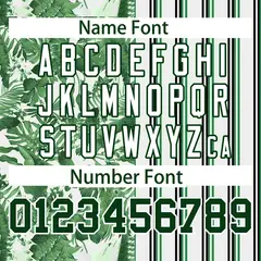 Green Hawaii Tropical Flower Stripe Baseball Jersey 4