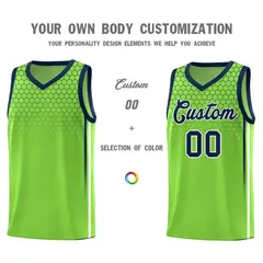 Green Honeycomb Pattern Basketball Uniform Jersey 3