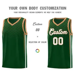 Green Honeycomb Pattern Basketball Uniform Jersey 3