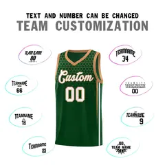 Green Honeycomb Pattern Basketball Uniform Jersey 4