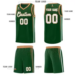 Green Honeycomb Pattern Basketball Uniform Jersey 5
