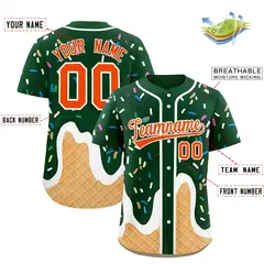 Green Ice Cream Cone Graffiti Fashion Baseball Jersey 2