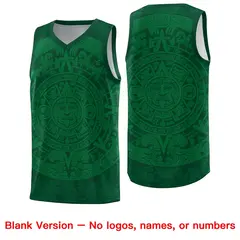 Green Kelly Green Aztec Sun Stone Graffiti Basketball Jersey 6