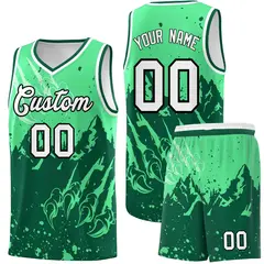 Green Kelly Green Beast Pattern Sports Basketball Jersey 1