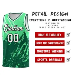 Green Kelly Green Beast Pattern Sports Basketball Jersey 2