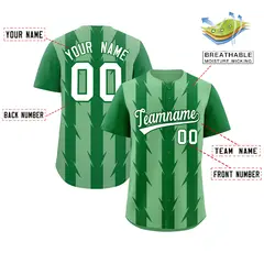 Green Kelly Green Blade Pattern Raglan Baseball Jersey 2