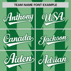 Green Kelly Green Blade Pattern Raglan Baseball Jersey 3