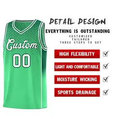 Green Kelly Green Dot Pattern Side Gradient Reversible Basketball Jersey Kits 3