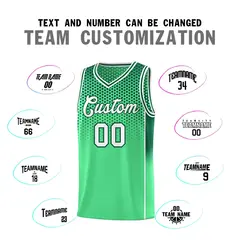 Green Kelly Green Dot Pattern Side Gradient Reversible Basketball Jersey Kits 4