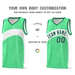 Green Kelly Green Irregular Dot Graffiti Basketball Jersey 3