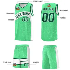 Green Kelly Green Irregular Dot Graffiti Basketball Jersey 5