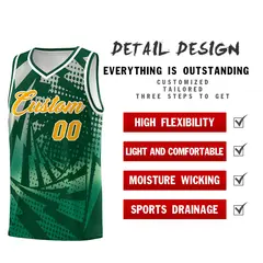 Green Kelly Green Lightning Halftone Dot Basketball Jersey 2