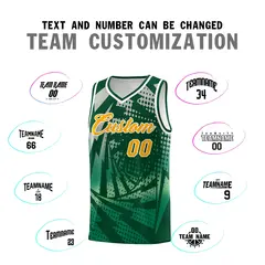 Green Kelly Green Lightning Halftone Dot Basketball Jersey 4