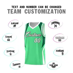 Green Kelly Green White Color Block Basketball Jersey 4