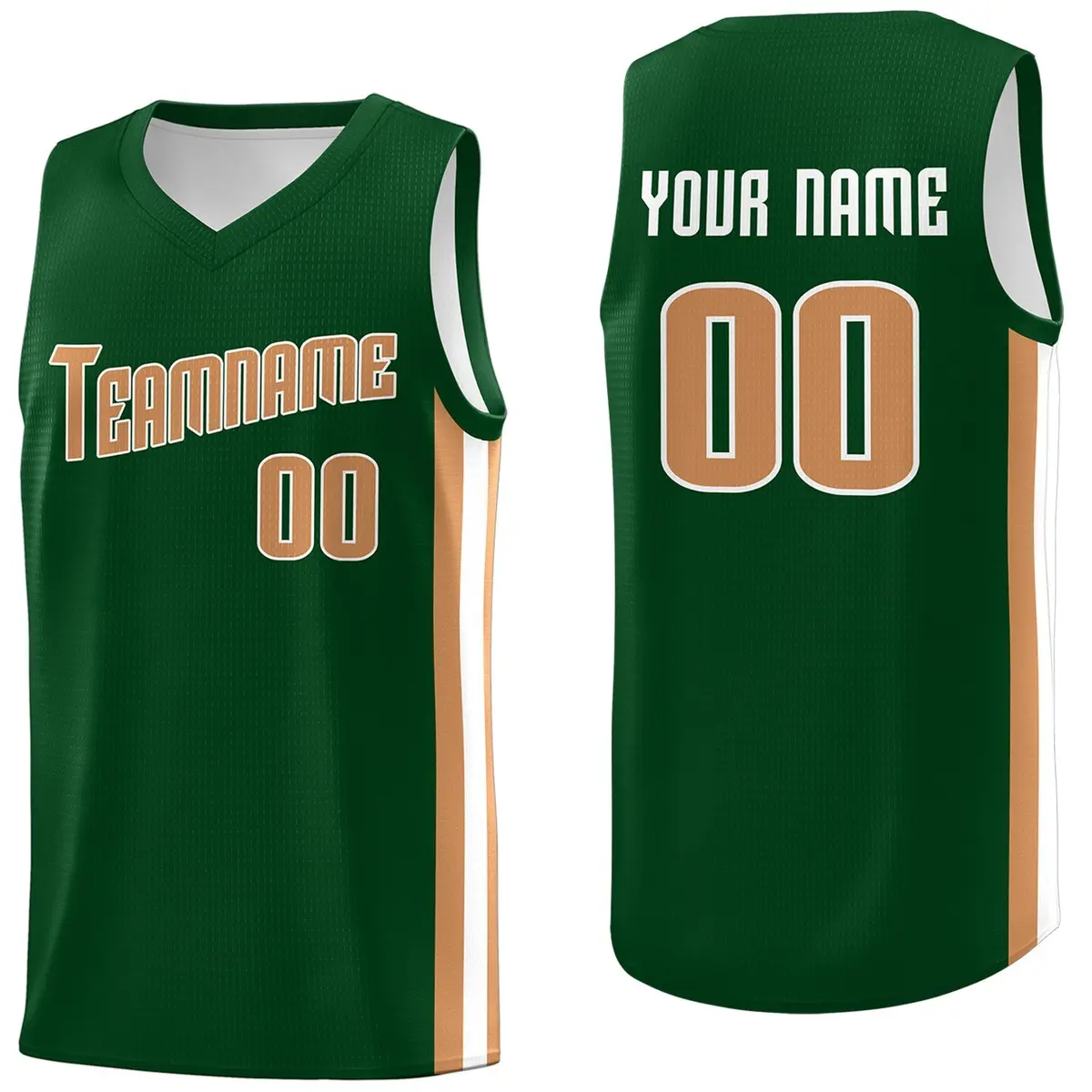 Green Khaki Classic Tank Top Basketball Jersey