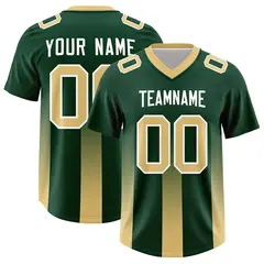 Green Khaki Gradient Vertical Stripe Fashion Football Jersey