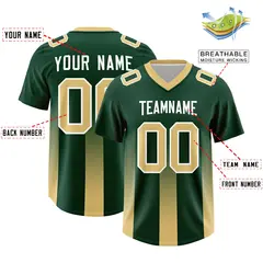 Green Khaki Gradient Vertical Stripe Fashion Football Jersey 2