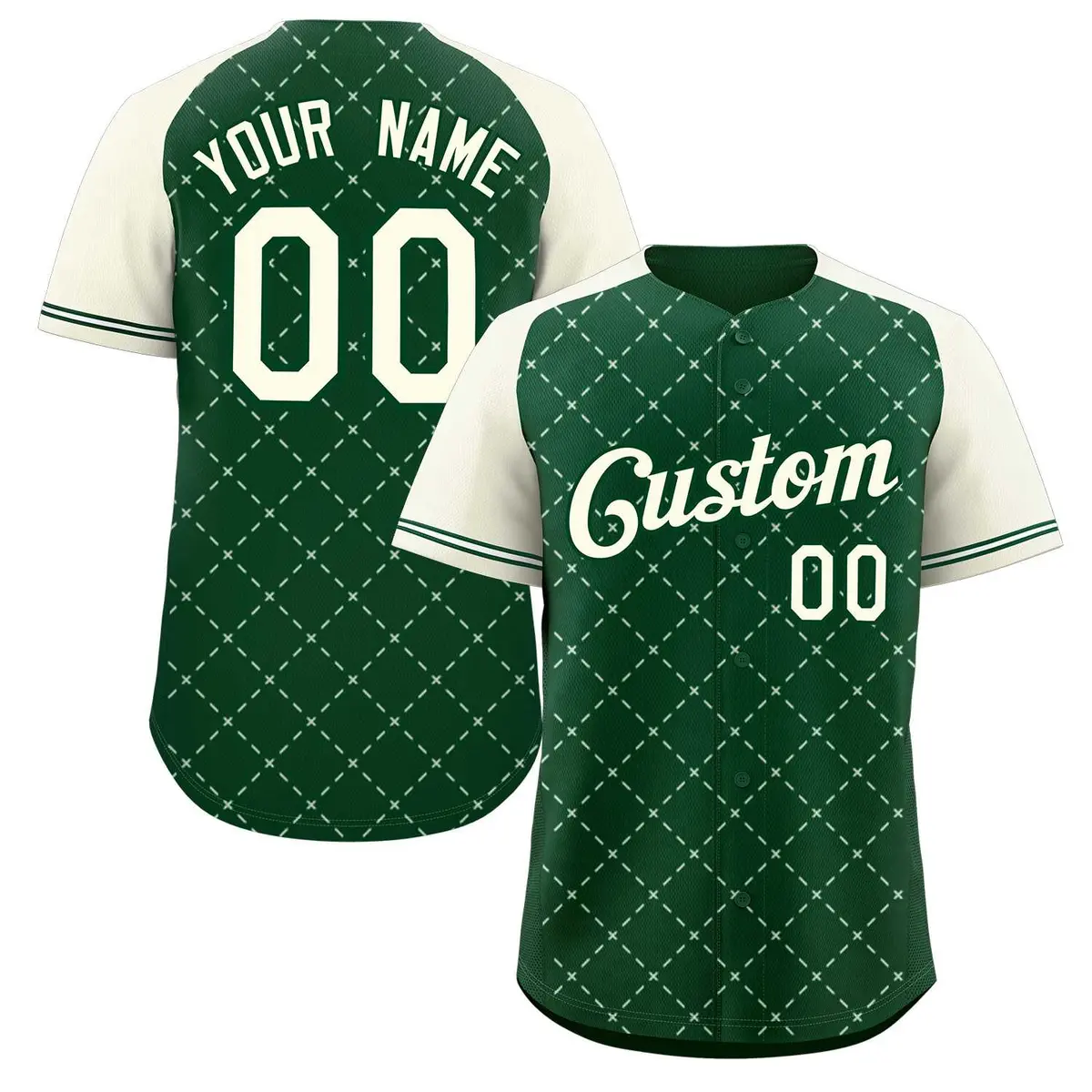 Green Khaki-Green Rhombus Authentic Baseball Jersey