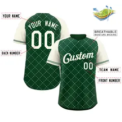 Green Khaki-Green Rhombus Authentic Baseball Jersey 2