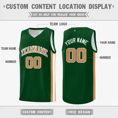 Green Khaki-White Double Side Basketball Jersey 2