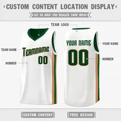 Green Khaki-White Double Side Basketball Jersey 3