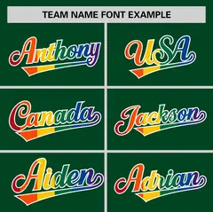 Green LGBT Rainbow Pride Month Baseball Jersey 3
