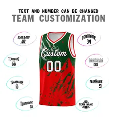Green Light Red Snow Mountain Beast Pattern Basketball Jersey 4